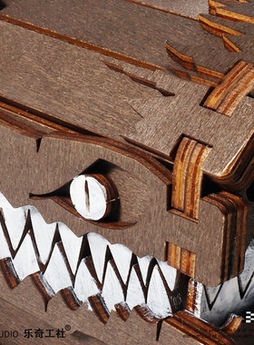 小心被咬!怪物宝箱收纳盒子H木质 创意工艺品摆饰