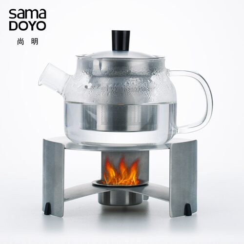 尚明玻璃小茶壶加厚耐热功夫茶具不锈钢内胆O过滤普洱茶泡茶壶家