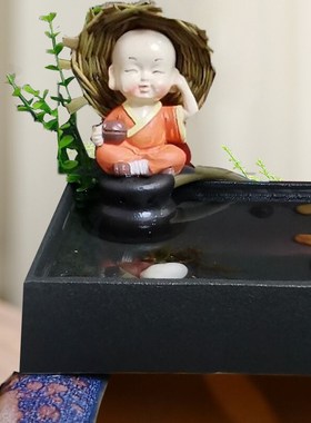 陶瓷流水板鱼缸过滤循环流水器水景E喷泉养鱼大中小装饰造景配件