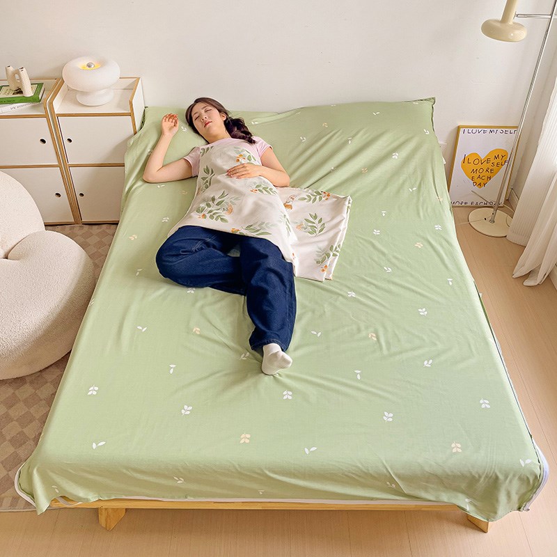 住酒店隔脏c睡袋纯棉旅行床单被套便携式四件套全棉二代可拆分出