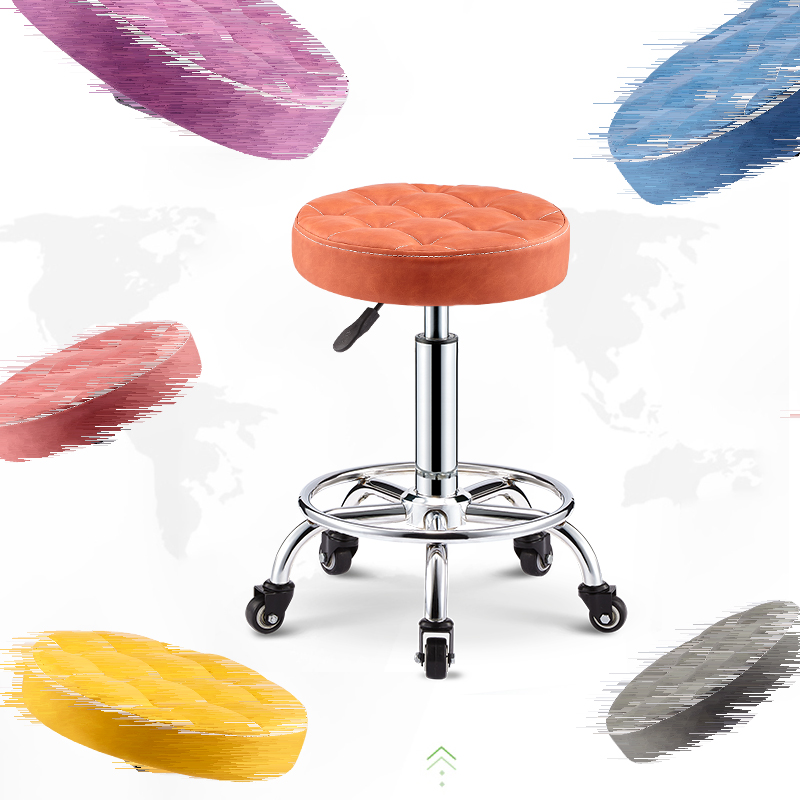 美发店椅子理发店凳子旋转u升降滑轮美容凳大工凳化妆发廊美甲圆