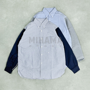 现货 NANAMICA Button Down Stripe Storm Shirt拼接条纹衬衫26SS