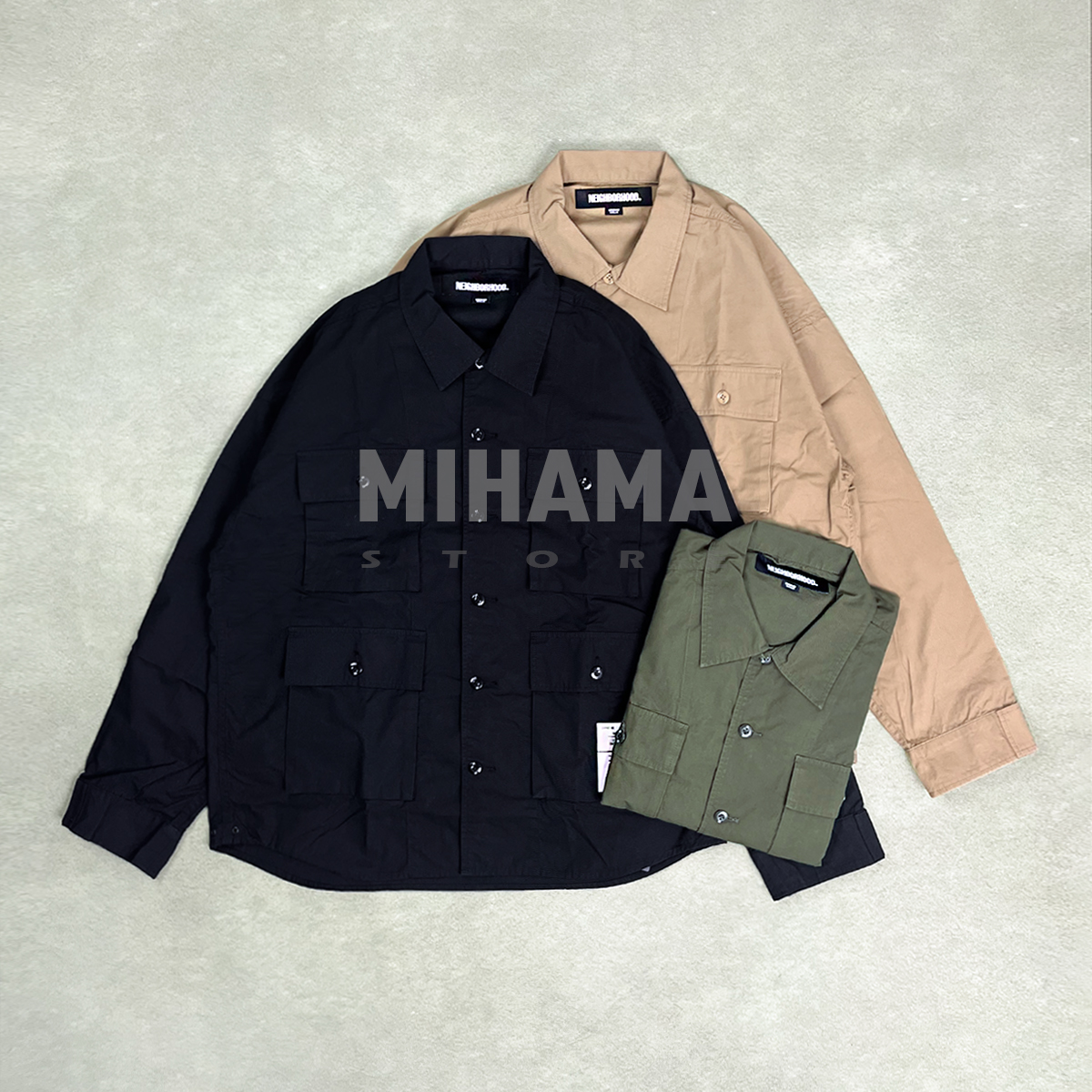 NEIGHBORHOOD工装四袋长袖衬衫