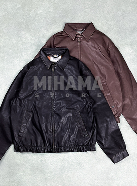 现货 SEDAN Leather Jacket 人造皮格子内衬宽松夹克外套 25AW