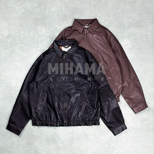 现货 SEDAN Leather Jacket 人造皮格子内衬宽松夹克外套 25AW