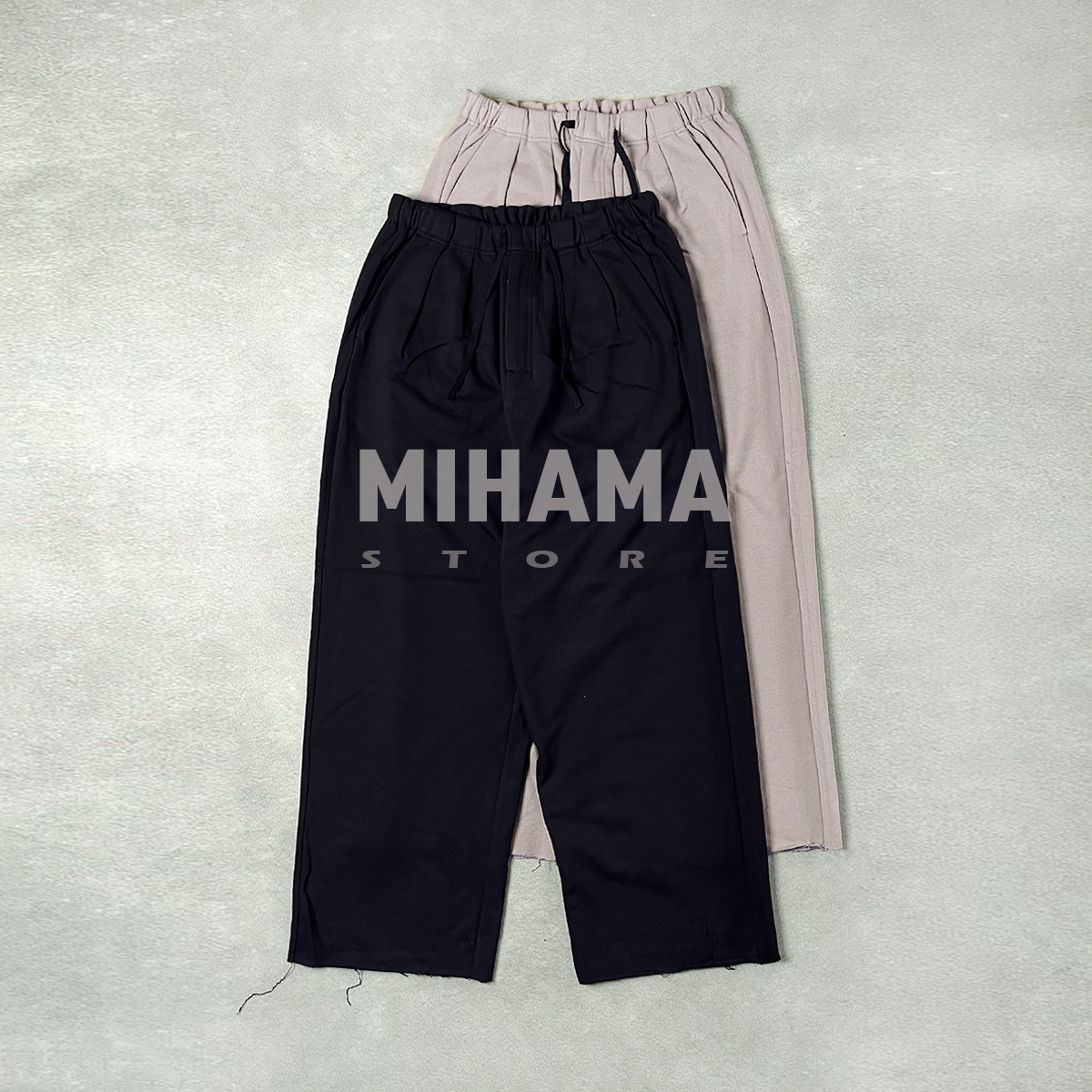 ANCELLM垂感双褶宽松休闲卫裤