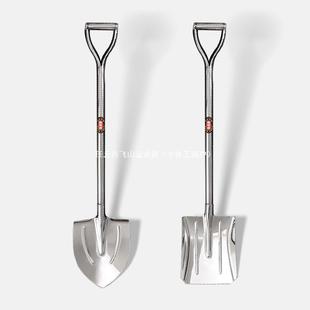 加厚不锈钢铲子车载户外挖土奠基露营大号铁铲工具家用猛钢大铁锹