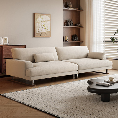法式奶油风棉麻布艺沙发客厅小户型可拆洗豆腐块新款简约现代沙发