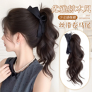 假发辫马尾女仿真发蝴蝶结抓夹卷马尾自然增发量网红同款 马尾假发