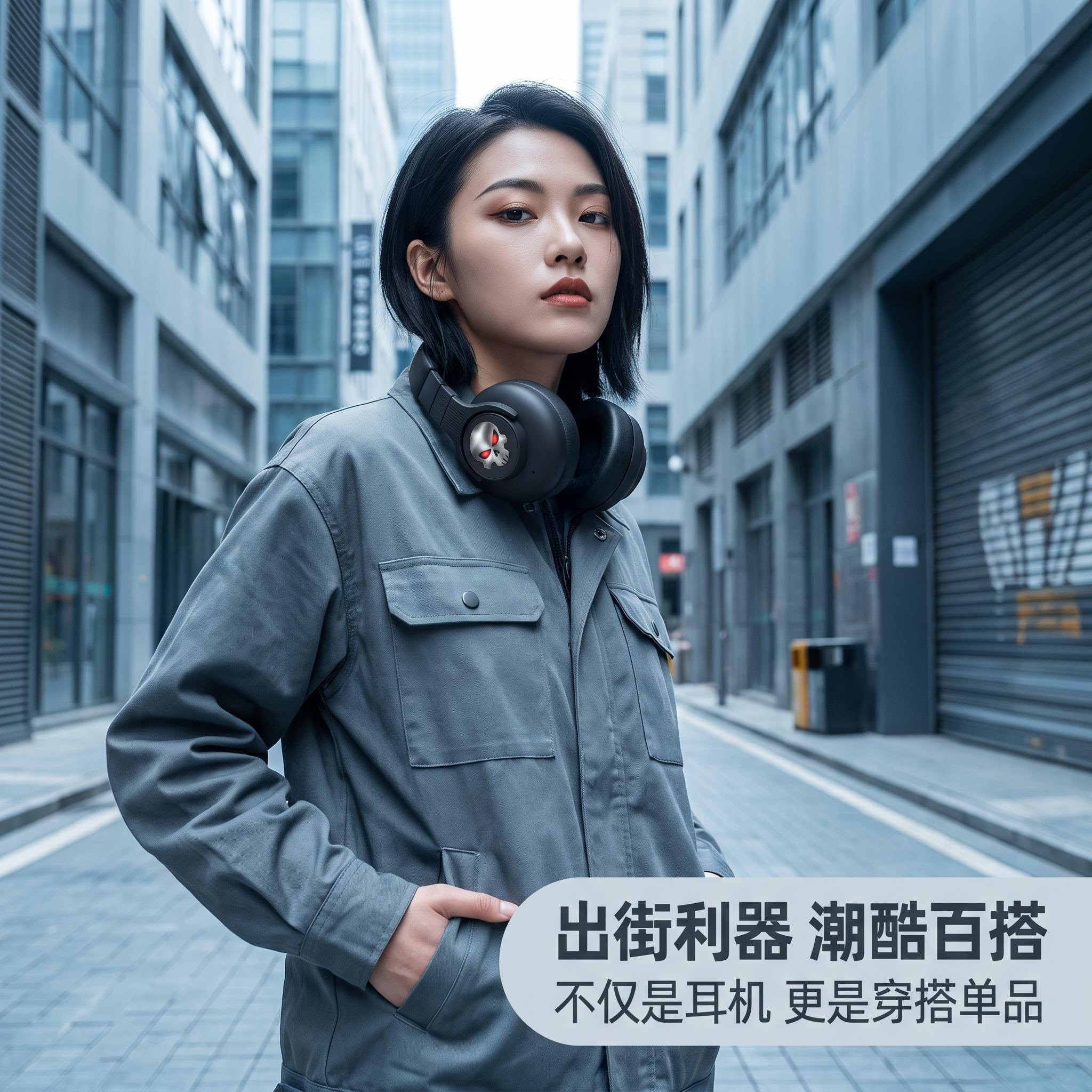 个性骷髅发光无线蓝牙耳机 头戴降噪头戴耳机