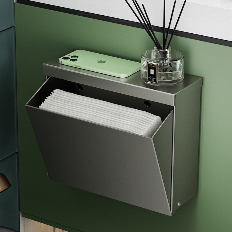 不锈钢卫生间纸巾盒免打孔厕所手纸盒浴室防水草纸壁挂卷纸置物架