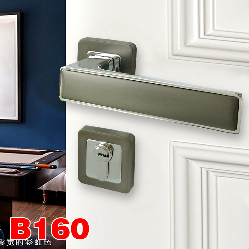 新中式仿古门锁室内卧室房门锁实木门黑色静音家用通用型锁具