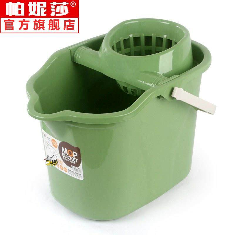 手压带滑轮加厚洗拖把桶挤水桶墩布清洁单桶拖把压干桶家用大容量