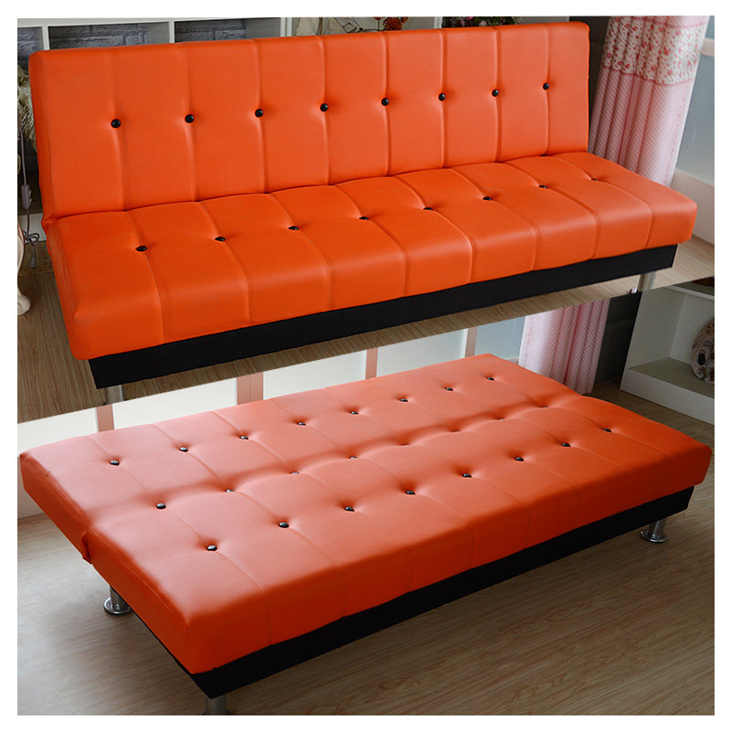 皮革PU仿皮折叠沙发床小户型客厅单人双人三人1.8米2两用皮艺懒人