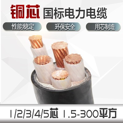 国标铜芯电缆2 3 4 5芯架空电缆线10 16 25 35 50平方工程用电线