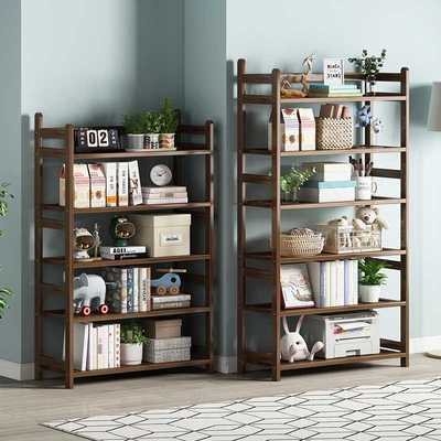 书架落地置物架多层书柜家用儿童桌面收纳实木简易阅读整理小架子