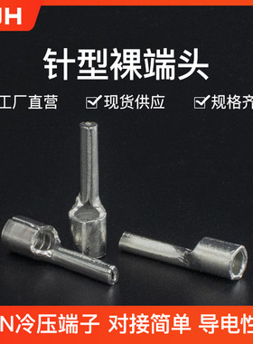 CJH冷压端子PTN1.25/2/5.5-9/10/13/18针形裸端子接线铜插针线鼻