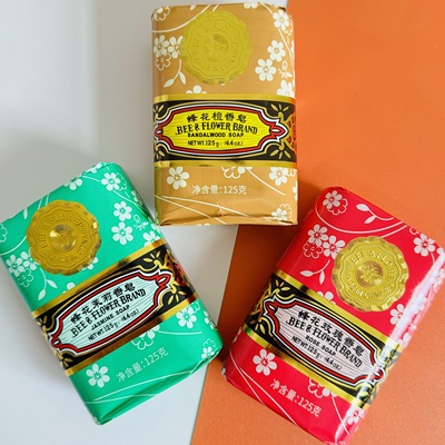 3种香型 上海蜂花檀香皂正品玫瑰茉莉洗澡手沐浴肥皂125g大块耐用