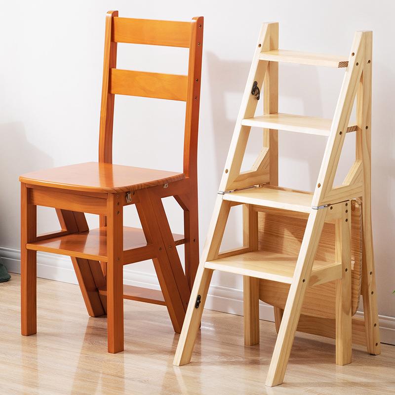 实木折叠凳梯子家庭家用梯折叠梯室内梯凳可当椅子多功能两用