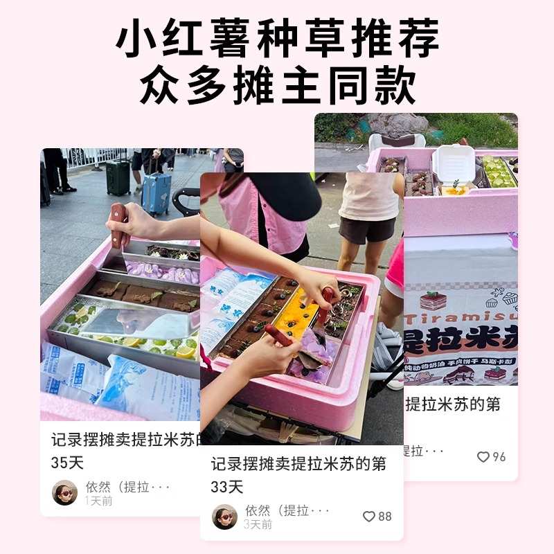 透明盖摆摊箱提拉米苏epp保温箱商用甜品蛋糕冷藏箱子冰淇淋图片