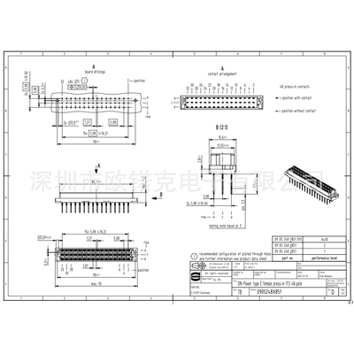 HARTING浩亭 E型 DIN电源连接器 DIN 41612 PCB连接器09052486851