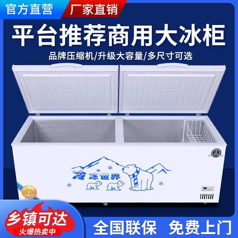 冰柜冷藏冷冻商用冷链大容量单温双温卧式铜管保鲜节能电冰箱雪柜