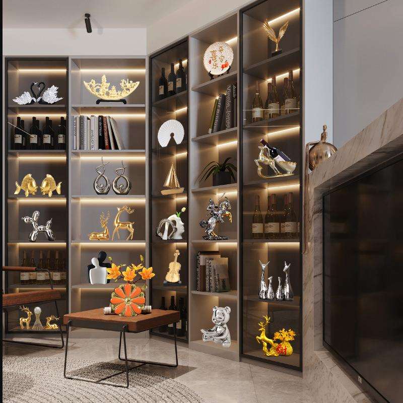 高端大气酒柜装饰摆件家居轻奢搭配套装客厅电视柜餐边柜玄关摆设
