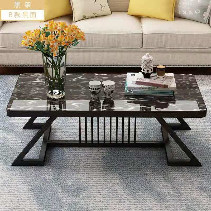 茶几简约现代钢化玻璃大理石纹路小户型客厅创意商用个性小桌子