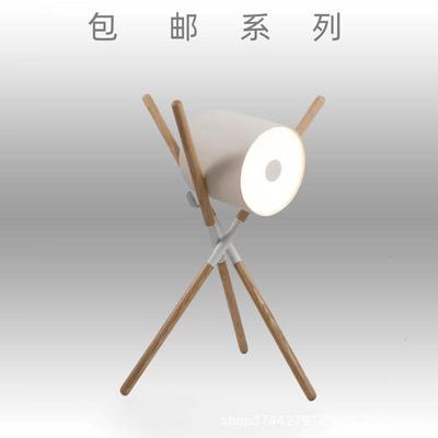 北欧客厅沙发旁艺术黑胡桃木台灯创意设计师卧室书房床头柜几台灯