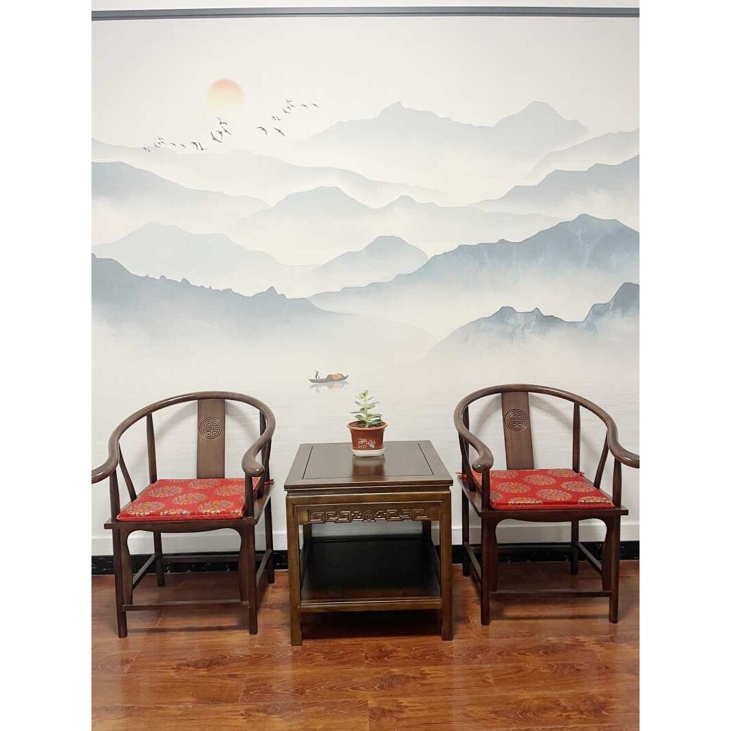 茶几小户型茶桌沙发边桌实木双层角几客厅新中式榆木正方形小桌子