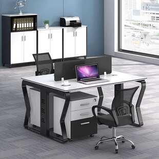 6人位办公室家具 职员办公桌椅组合简约现代开放式 员工位卡座2