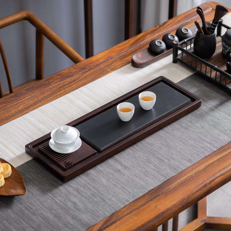 木款茶托盘干泡台乌金石小号茶台户外排R^茶盘茶具客厅家用茶海电