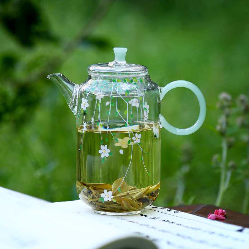 春季绿茶专用泡茶壶带过滤耐高温高硼硅玻璃小茶壶小清新茶具单壶