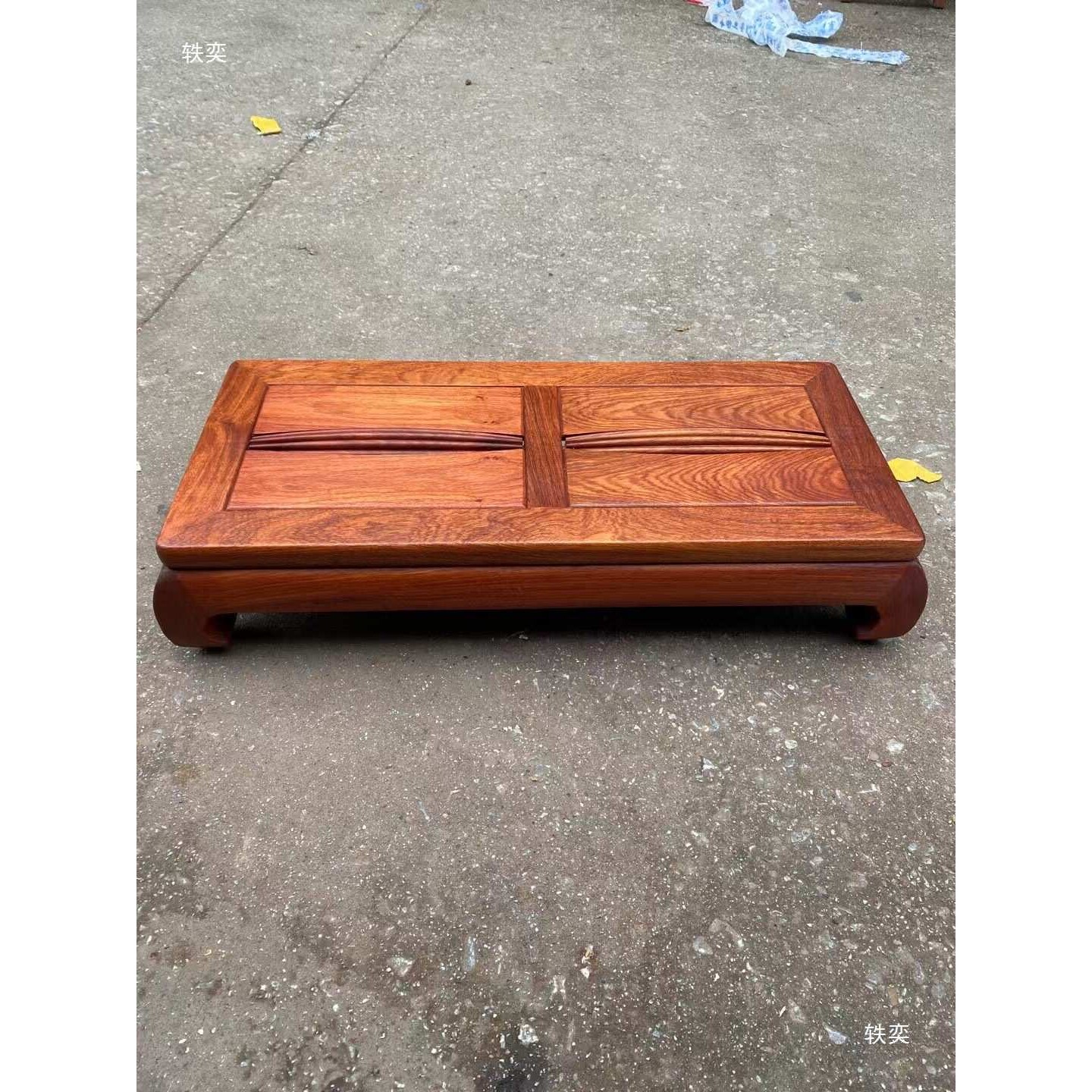 明清古典家具缅甸花梨按摩凳大果紫檀有束腰马蹄足滚脚踏凳