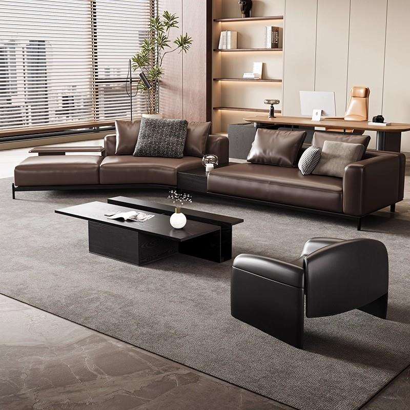 现代视觉意式轻奢沙发家用商务办公室休息区接待会客洽谈2025新款