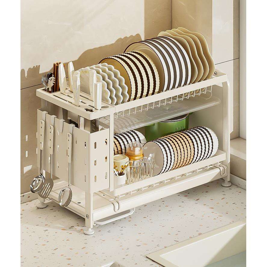 厨房碗架双层沥水碗柜碗筷置物架台面碗碟架放碗多功能碗盘收纳