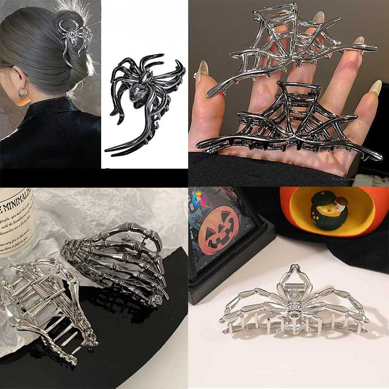 欧美万圣节骷髅魔爪抓夹ins金属