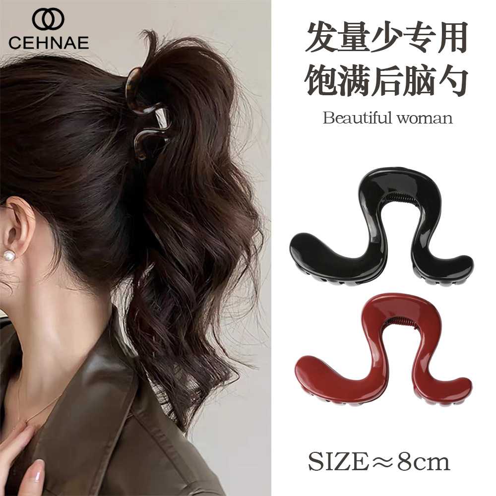 简约气质夹子头饰女发量少专用