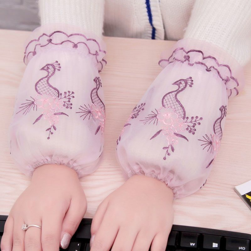 韩版秋冬可爱短款袖套女工作袖套羽绒服家务护袖学生防污套袖