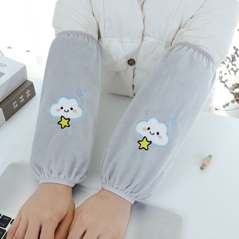 秋冬新款女上班耐脏袖套长款成人工作办公防脏护袖学生可爱手袖头