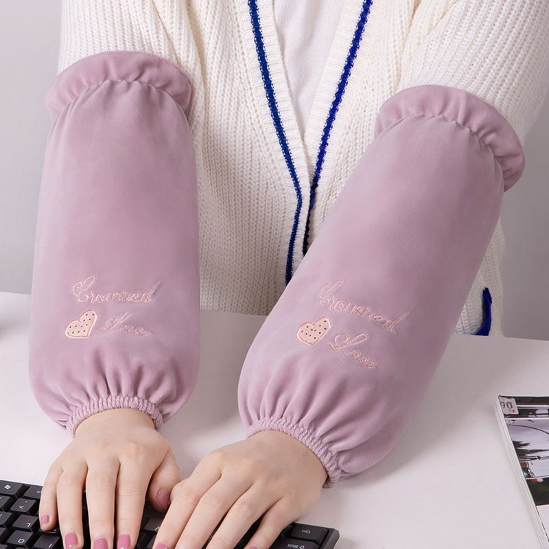 可爱学生袖套女护袖冬季成人长款套袖办公短款工作羽绒服家务袖头