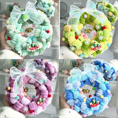 新款圣诞节扭扭棒圣诞树花环diy手工材料自制挂件送朋友闺蜜礼物