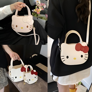 时尚质感小女生HelloKitty猫公主儿童斜挎口红包女孩外出手提腰包