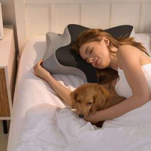 新款家用舒适枕头蝴蝶形波浪形枕头记忆枕慢回弹太空记忆棉枕头