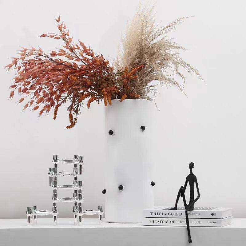 新中式镶嵌黑球白色波点树脂花器花瓶餐桌插花客厅办公室软装摆件,橡塑材料及制品,其他塑料制品,淘宝优惠券,粉丝福利购,淘宝优惠卷