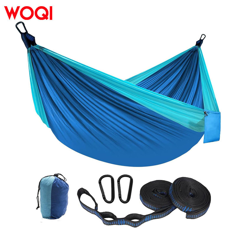 WOQI户外210T尼龙双单便携式吊床露营吊床,适合户外旅行远足