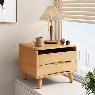 飘窗梳妆台实木迷你收纳北欧日式小户型卧室翻盖化妆桌带小夜灯
