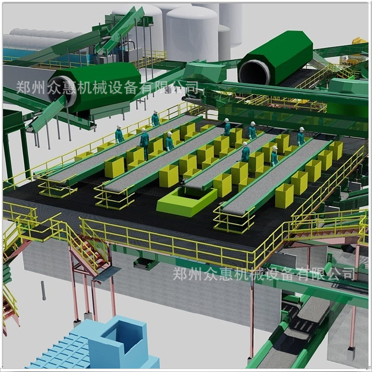 众惠 建筑垃圾分拣破碎生产线  生活垃圾分类机器 装修垃圾分拣机