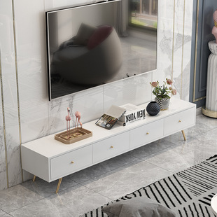 北欧轻奢长方形电视柜 客厅卧室可收纳视听柜 民宿公寓白色电视柜