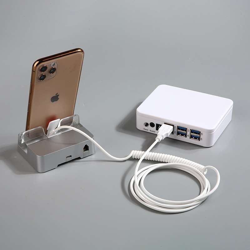 真机演示报警器主机手机防盗器展示架一拖四六八十充电报警器柜台